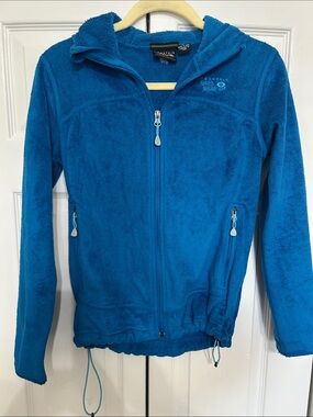 Mountain Hardwear Blue Hooded Fleece Jacket